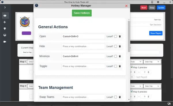 Esports hotkey configuration for seamless broadcasting